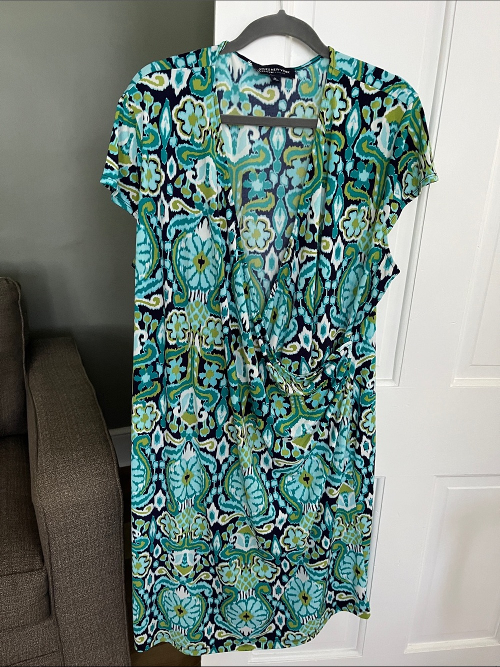 Jones  New York 3X Dress Turquoise Stretch Knit